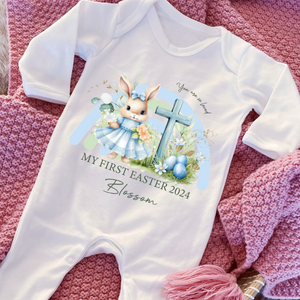 Easter Babygrow, Easter Sleepsuit, My 1st Easter, My First Easter, Babies first Easter sleepsuit, Easter baby outfit, New baby gift Vest