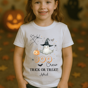 Personalised Halloween T-Shirt, Pumpkin Patch Tee, Custom Trick or Treat Tee, Spooky Tee, Too Cute to Spook, Boo Bag Gift, Girls Halloween Tee