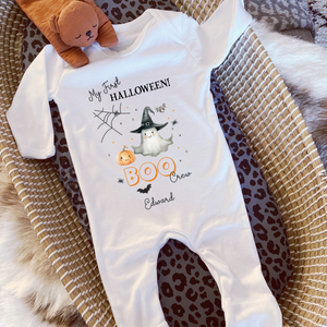 Personalised First Halloween Baby Vest My first Halloween Babygrow Pumpkin Baby's First Halloween Trick or Treat 1st Halloween Personalised Romper (Copy)
