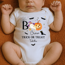 Load image into Gallery viewer, Personalised Halloween T-Shirt, Pumpkin Patch Tee, Custom Trick or Treat Tee, Spooky Tee, Too Cute to Spook, Boo Bag Gift, Girls Halloween Tee
