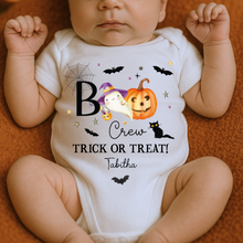 Load image into Gallery viewer, Personalised Halloween T-Shirt, Pumpkin Patch Tee, Custom Trick or Treat Tee, Spooky Tee, Too Cute to Spook, Boo Bag Gift, Girls Halloween Tee
