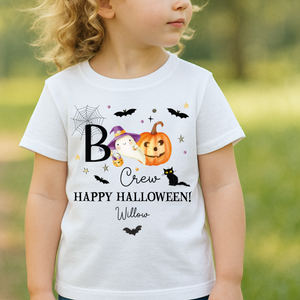 Personalised Halloween T-Shirt, Pumpkin Patch Tee, Custom Trick or Treat Tee, Spooky Tee, Too Cute to Spook, Boo Bag Gift, Girls Halloween Tee