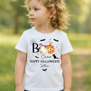 Personalised Halloween T-Shirt, Pumpkin Patch Tee, Custom Trick or Treat Tee, Spooky Tee, Too Cute to Spook, Boo Bag Gift, Girls Halloween Tee