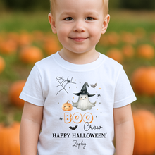 Load image into Gallery viewer, Personalised Halloween T-Shirt, Pumpkin Patch Tee, Custom Trick or Treat Tee, Spooky Tee, Too Cute to Spook, Boo Bag Gift, Girls Halloween Tee
