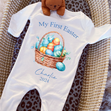 Load image into Gallery viewer, Easter Babygrow, Easter Sleepsuit, My 1st Easter, My First Easter, Babies first Easter sleepsuit, Easter baby outfit, New baby gift Vest
