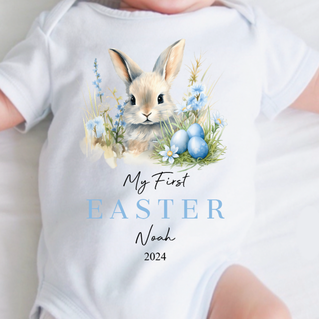 Easter Babygrow, Easter Sleepsuit, My 1st Easter, My First Easter, Babies first Easter sleepsuit, Easter baby outfit, New baby gift Vest