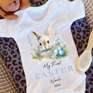 Easter Babygrow, Easter Sleepsuit, My 1st Easter, My First Easter, Babies first Easter sleepsuit, Easter baby outfit, New baby gift Vest