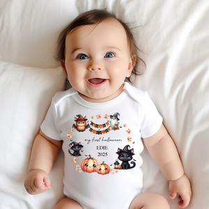Personalised First Halloween Baby Vest My first Halloween Babygrow Pumpkin Baby's First Halloween Trick or Treat 1st Halloween Personalised Romper