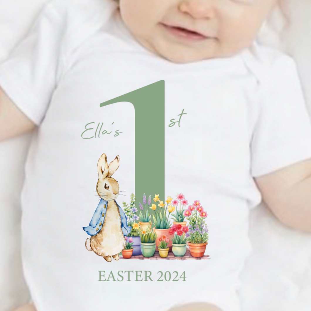 Easter Babygrow, Easter Sleepsuit, My 1st Easter, My First Easter, Babies first Easter sleepsuit, Easter baby outfit, New baby gift Vest