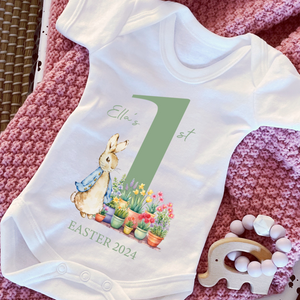 Easter Babygrow, Easter Sleepsuit, My 1st Easter, My First Easter, Babies first Easter sleepsuit, Easter baby outfit, New baby gift Vest