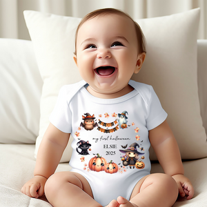 Personalised First Halloween Baby Vest My first Halloween Babygrow Pumpkin Baby's First Halloween Trick or Treat 1st Halloween Personalised Romper
