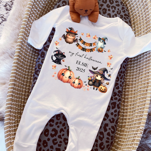 Personalised First Halloween Baby Vest My first Halloween Babygrow Pumpkin Baby's First Halloween Trick or Treat 1st Halloween Personalised Romper