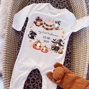 Personalised First Halloween Baby Vest My first Halloween Babygrow Pumpkin Baby's First Halloween Trick or Treat 1st Halloween Personalised Romper