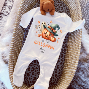 Personalised First Halloween Baby Vest My first Halloween Babygrow Pumpkin Baby's First Halloween Trick or Treat 1st Halloween Personalised Romper
