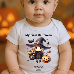 Personalised First Halloween Baby Vest My first Halloween Babygrow Pumpkin Baby's First Halloween Trick or Treat 1st Halloween Personalised Romper