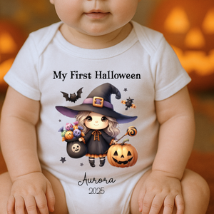 Personalised First Halloween Baby Vest My first Halloween Babygrow Pumpkin Baby's First Halloween Trick or Treat 1st Halloween Personalised Romper
