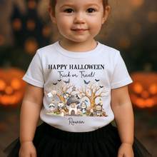 Load image into Gallery viewer, Personalised Halloween T-Shirt, Pumpkin Patch Tee, Custom Trick or Treat Tee, Spooky Tee, Too Cute to Spook, Boo Bag Gift, Girls Halloween T Shirt

