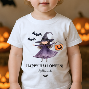 Personalised Halloween T-Shirt, Pumpkin Patch Tee, Custom Trick or Treat Tee, Spooky Tee, Too Cute to Spook, Boo Bag Gift, Girls Halloween Tee