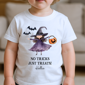 Personalised Halloween T-Shirt, Pumpkin Patch Tee, Custom Trick or Treat Tee, Spooky Tee, Too Cute to Spook, Boo Bag Gift, Girls Halloween Tee