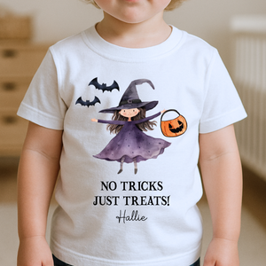 Personalised Halloween T-Shirt, Pumpkin Patch Tee, Custom Trick or Treat Tee, Spooky Tee, Too Cute to Spook, Boo Bag Gift, Girls Halloween Tee