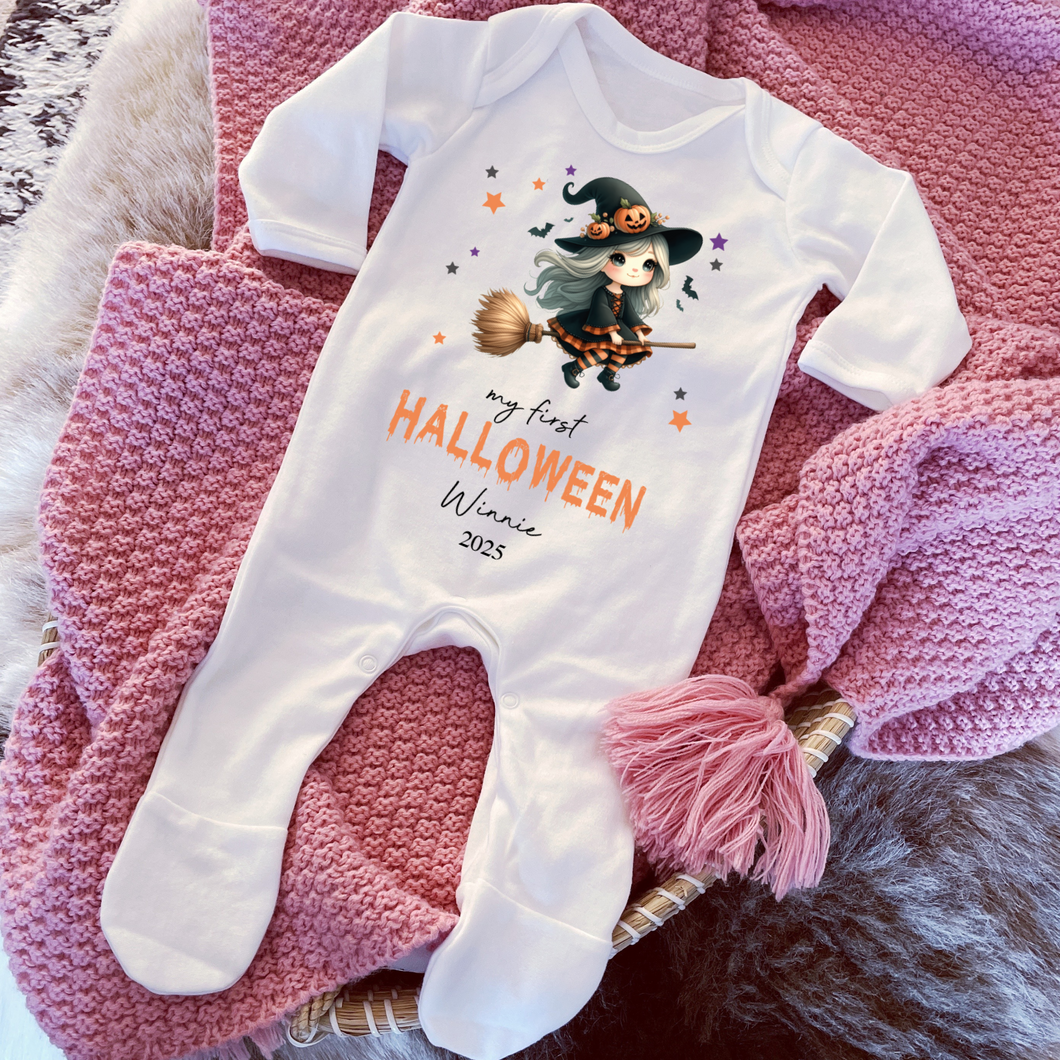 Personalised First Halloween Baby Vest My first Halloween Babygrow Pumpkin Baby's First Halloween Trick or Treat 1st Halloween Personalised Romper