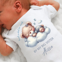 Load image into Gallery viewer, Sent With A Kiss Baby Vest, Pregnancy Reveal Announcement Bodysuit, Personalised Memorial Gift, Handpicked for Earth, Sent by Big Sister
