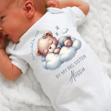 Load image into Gallery viewer, Sent With A Kiss Baby Vest, Pregnancy Reveal Announcement Bodysuit, Personalised Memorial Gift, Handpicked for Earth, Sent by Big Sister

