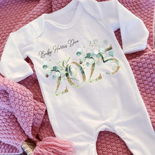 Load image into Gallery viewer, Baby Due 2025 Babygrow, Baby Coming 2025 Sleepsuit, baby girl hospital coming home outfit, Newborn Pregnancy Announcement Vest, New Mum Gift
