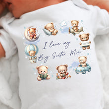Load image into Gallery viewer, I Love My Brother Baby Vest, Personalised Sibling Bodysuit, Babygrow, Newborn Pregnancy Announcement, Going to be a Big Brother Announcement
