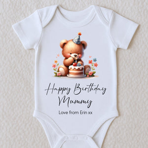 Happy Birthday Daddy Babygrow, 1st Birthday as My Daddy, Dad Birthday Gift, Personalised Birthday Sleepsuit Vest Bodysuit, Daddy from Baby