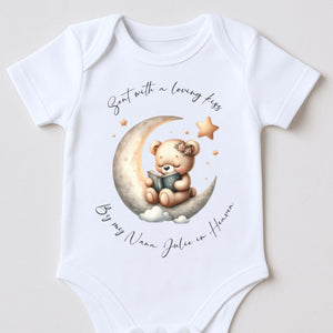 Sent With A Kiss From My Big Sister In Heaven, Brother baby loss, Sibling Memorial, Baby Funeral Outfit, Miracle Baby, Rainbow Baby vest