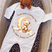 Load image into Gallery viewer, Sent With A Kiss From My Grandparent In Heaven, Grandma baby loss, Nana Memorial, Baby Funeral Outfit, Miracle Baby, Rainbow Baby vest
