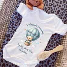 Load image into Gallery viewer, Sent With A Kiss From My Uncle In Heaven, Sibling baby loss, Grandparent Memorial, Baby Funeral Outfit, Miracle Baby, Rainbow Baby vest
