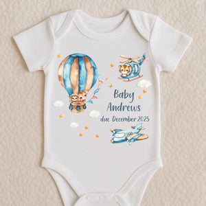 Personalised Born in 2025 Baby Vest, Gender Neutral Baby Sleepsuit, Custom Baby Name Onesie, New Baby Gift, Baby Girl, Baby Announcement