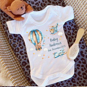 Personalised Born in 2025 Baby Vest, Gender Neutral Baby Sleepsuit, Custom Baby Name Onesie, New Baby Gift, Baby Girl, Baby Announcement