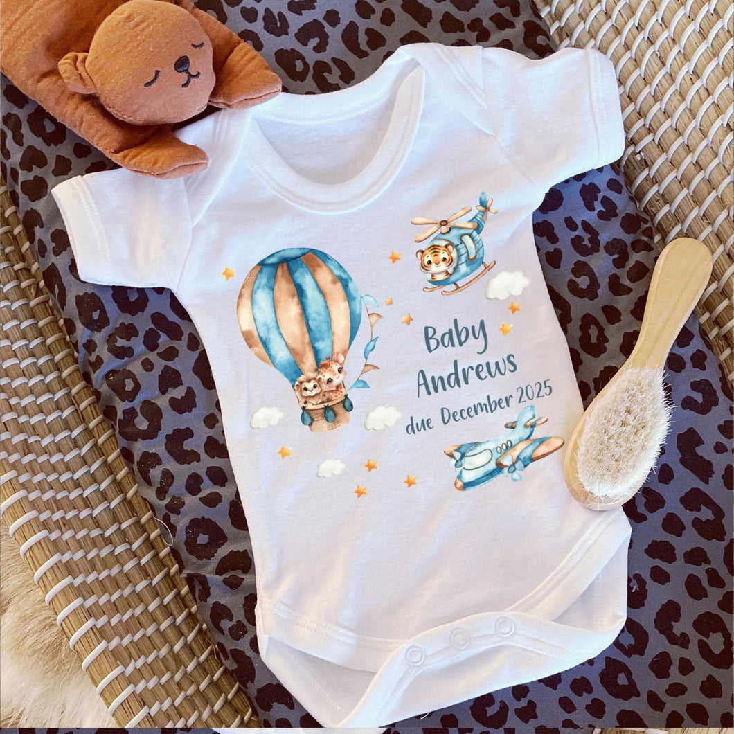 Personalised Born in 2025 Baby Vest, Gender Neutral Baby Sleepsuit, Custom Baby Name Onesie, New Baby Gift, Baby Girl, Baby Announcement
