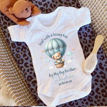 Load image into Gallery viewer, Sent With A Kiss From My Big Sister In Heaven, Sister baby loss, Brother Memorial, Baby Funeral Outfit, Miracle Baby, Rainbow Baby vest
