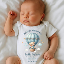 Load image into Gallery viewer, Sent With A Kiss From My Big Sister In Heaven, Sister baby loss, Brother Memorial, Baby Funeral Outfit, Miracle Baby, Rainbow Baby vest
