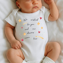 Load image into Gallery viewer, Pregnancy Announcement, Unisex Romper, Baby Reveal Sleepsuit, Baby Announcement onesie, Going home outfit, Rainbow Baby Keepsake, IVF baby
