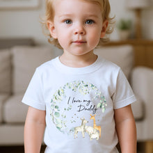 Load image into Gallery viewer, I Love My Daddy Safari T-Shirt, Baby &amp; Kids Tee, Jungle Animal design, Daddy Gift Baby Top, Toddler Children Girls Boys, I love my Daddies
