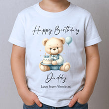 Load image into Gallery viewer, Happy Birthday Daddy T-Shirt, 1st Birthday as My Dad, Parents Gift, Papa Birthday, Dad Birthday, Toddler Tee, Personalised Gift Dad Birthday

