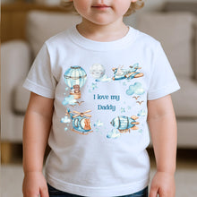 Load image into Gallery viewer, I Love My Daddy T-Shirt, Baby &amp; Kids Tee, Animal Planes design, Daddy Gift Baby Top, Toddler Children Girls Boys, I love my Daddies, Unisex
