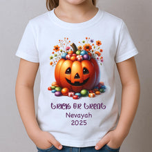 Load image into Gallery viewer, Personalised Halloween T-Shirt, Pumpkin Patch Tee, Custom Trick or Treat Tee, Spooky Tee, Too Cute to Spook, Boo Bag Gift, Unisex Halloween
