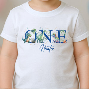 Kid's Birthday T-shirt, Birthday Keepsake T-shirt, kids Birthday Gift, 1st Birthday T-shirt, Dino t-shirt, Dinosaur first birthday toddler