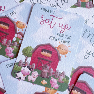 baby milestone cards, farmyard, Jungle, farm Milestone Cards, baby shower gift, pregnancy cards, baby girl, new baby gift, farmyard baby boy