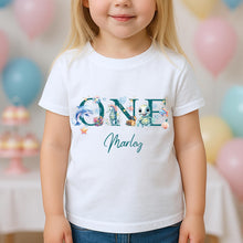 Load image into Gallery viewer, Under The Sea ONE Birthday T-Shirt, first Birthday Outfit for Kids, Custom Name Baby Top, 1st Birthday Shirt Toddler, Ocean Theme Party Tee
