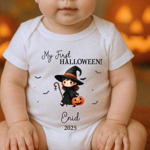 Personalised First Halloween Baby Vest, My first Halloween Babygrow, Pumpkin, Baby's First Halloween, Trick or Treat, 1st Halloween Boo Crew