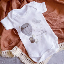 Load image into Gallery viewer, I love you Auntie babygrow / Sleepsuit Hot Air ballon
