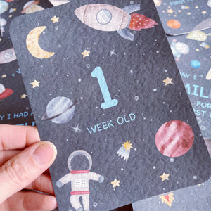 Astronaut Space Theme Milestone Cards - Set of 30