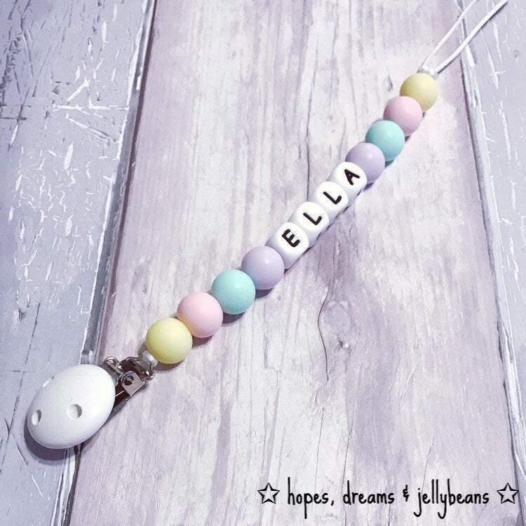 Personalised Simple Dummy Clip - Hopes, Dreams & Jellybeans 